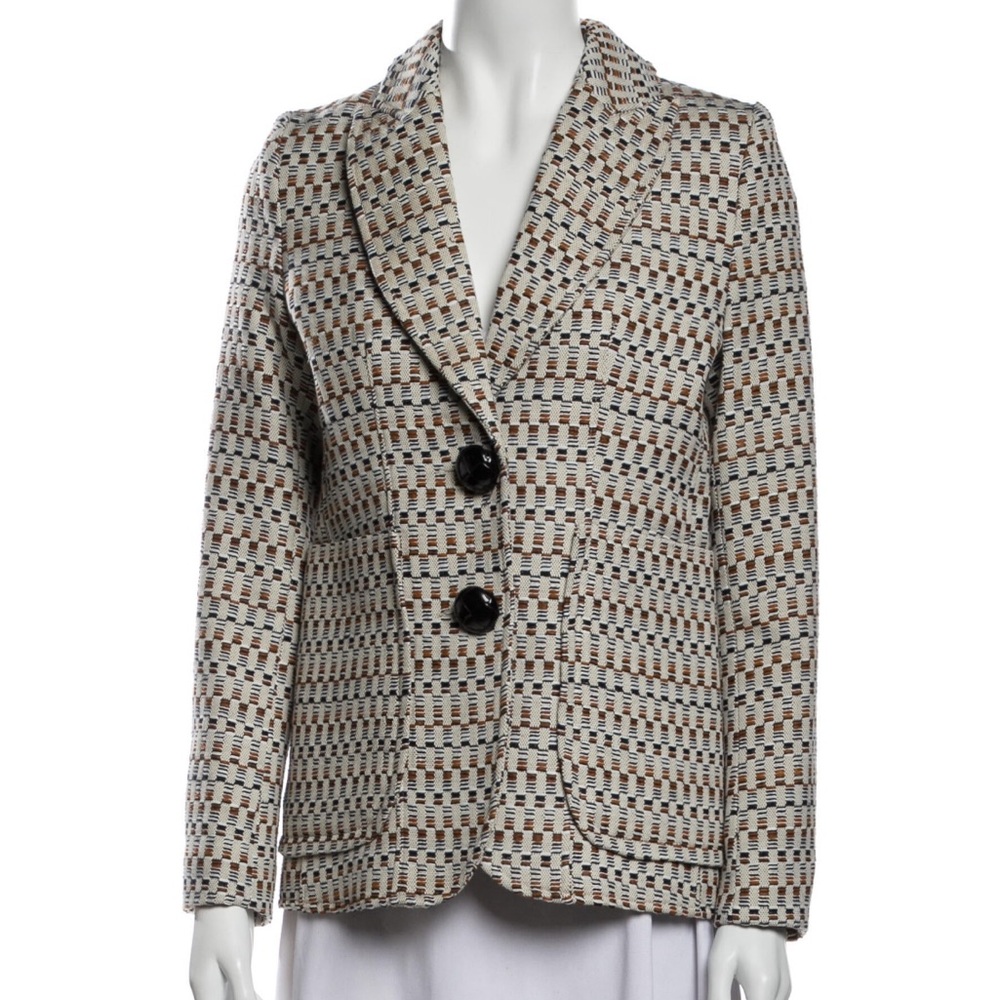 Smythe Portrait Neck Plaid Blazer Size 6 EUC